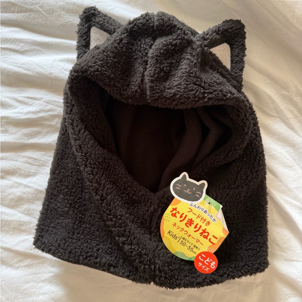 Cozy Black Cat Ear Hood Kids Japan Hat Costume Cover